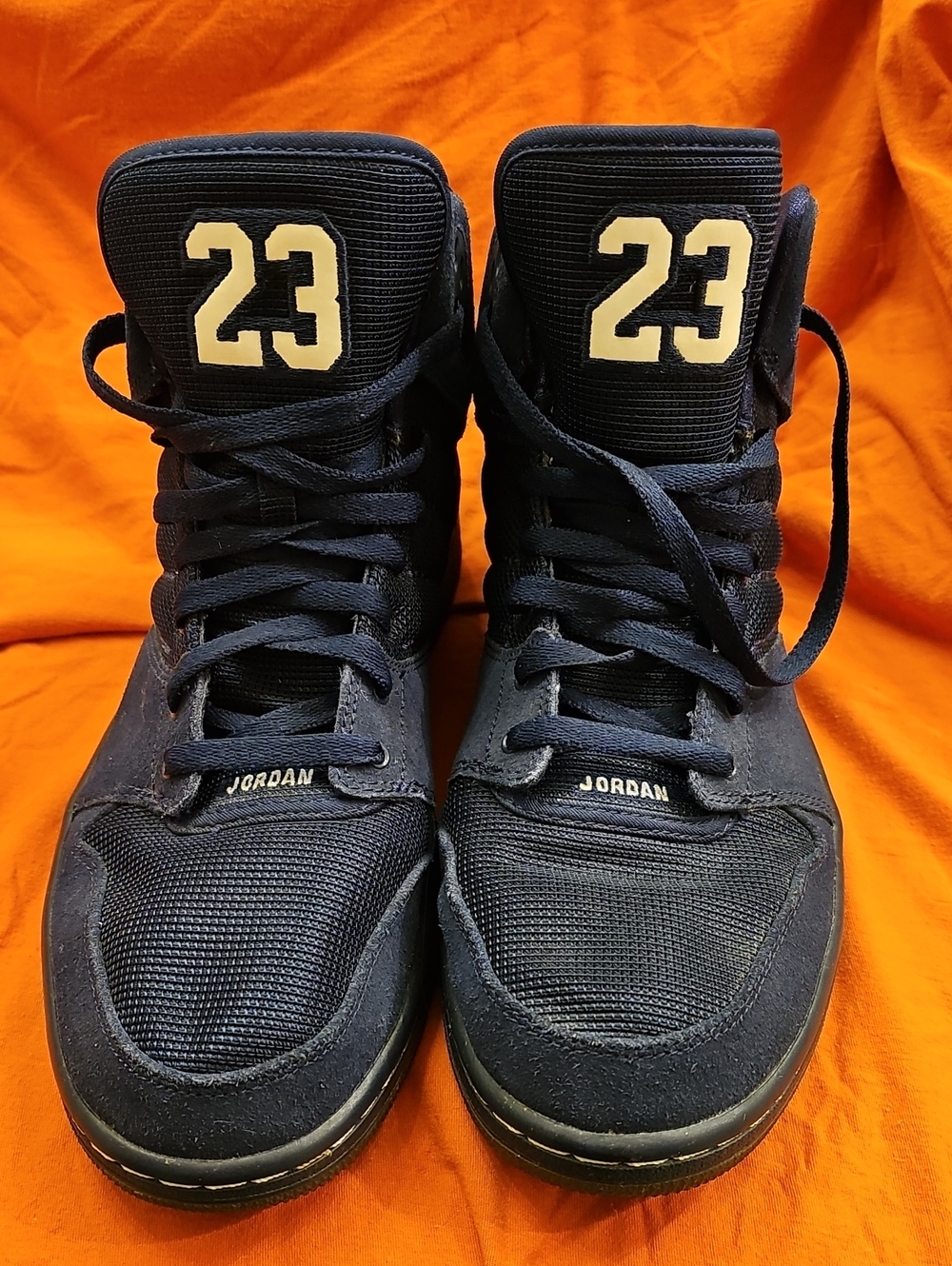Jordan 1 Flight 4 Premium Midnight Navy Suede Men's 13 High Top Sneakers